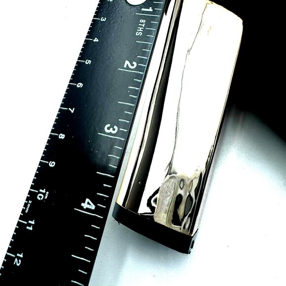 AMI CLUBWEAR Size 11 Black Faux Suede Over The Knee Chunky Shiny Gold Heel Boots - Picture 6 of 7